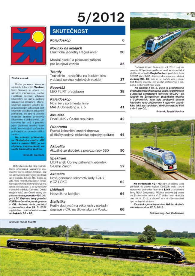Zeleznicni magazin 5/2012 obsah